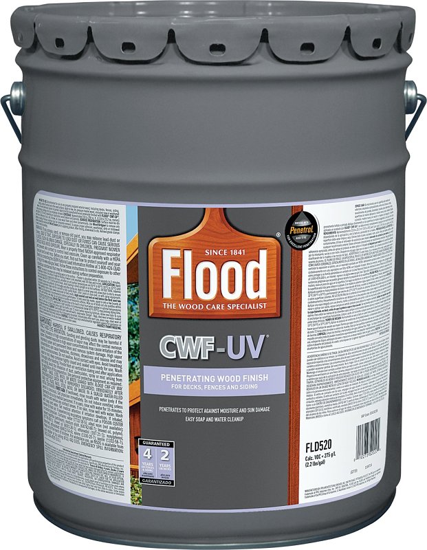 Flood FLD521-05 Wood Finish, Redwood, Liquid, 5 gal