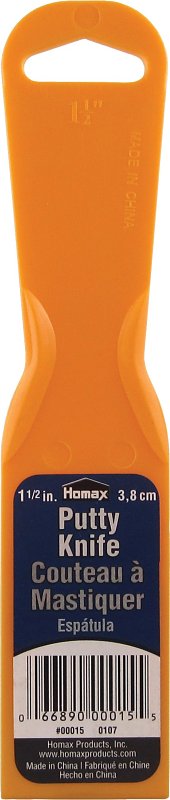 Homax 00015 Putty Knife, 1-1/2 in W Blade, Polystyrene Blade, Polystyrene Handle