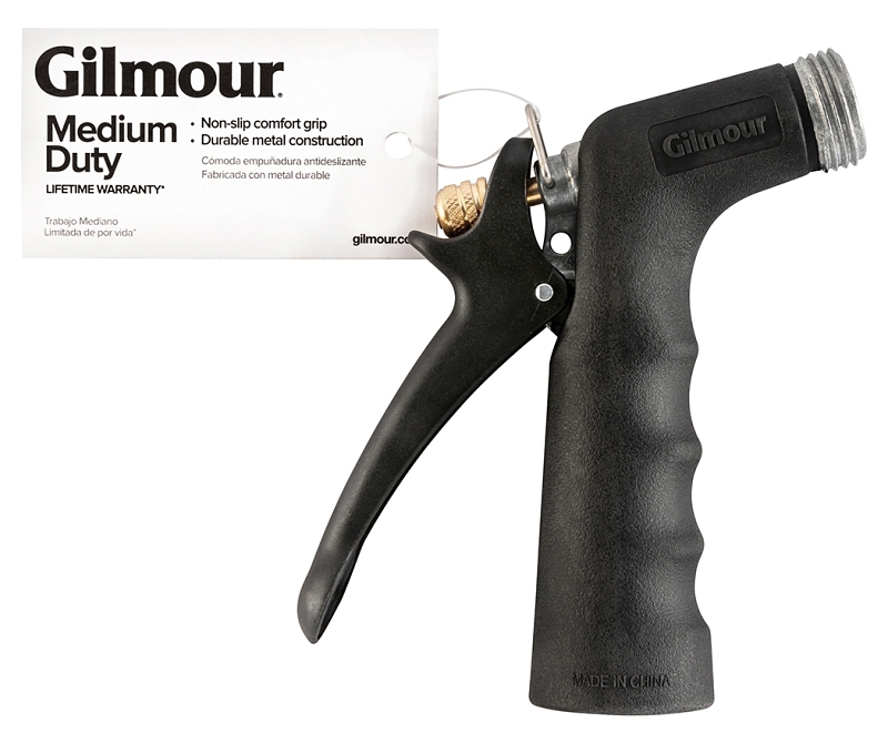 Gilmour 805932-1002 Watering Nozzle, GHT, 2.5 to 5 gpm, Aluminum/Stainless Steel, Black