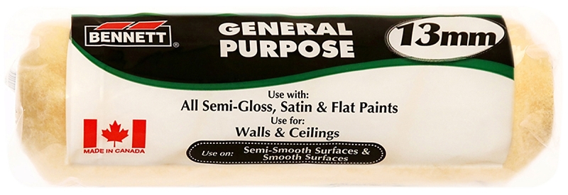Bennett PL1309 Roller Refill, 13 mm Thick Nap, 240 mm L, Fabric Cover