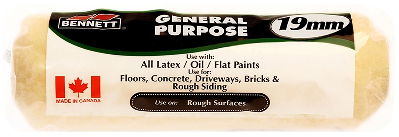 Bennett PL1909 Roller Refill, 19 mm Thick Nap, 240 mm L, Fabric Cover