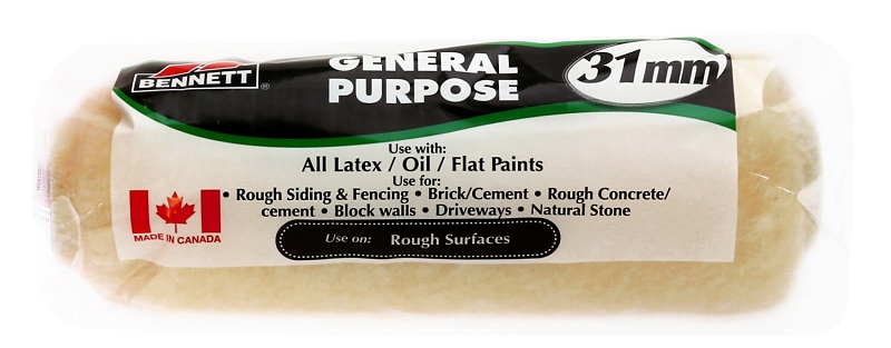 Bennett PL3109 Roller Cover Refill, 31 mm Thick Nap, 240 mm L, Fabric Cover