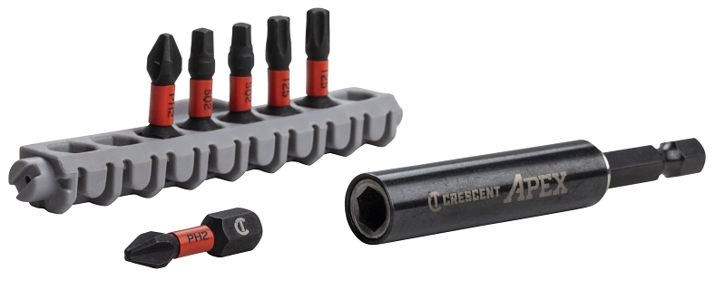 Crescent APEX Vortex CABDG1R-7 Bit and Finder Sleeve Set, 7-Piece, Steel, Black Oxide