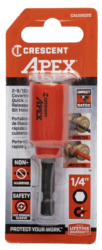 Crescent APEX u-GUARD CAUGBQ2D Covered Quick-Change Magnetic Bit Holder, Steel