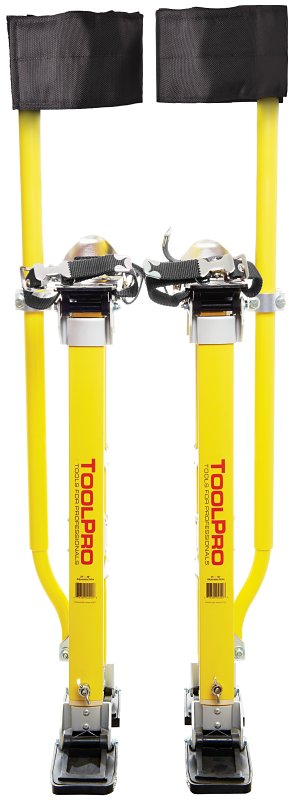 Toolpro TP02440 Adjustable Stilts, 225 lb, 24 in Min H, 40 in Max H, Magnesium, Yellow