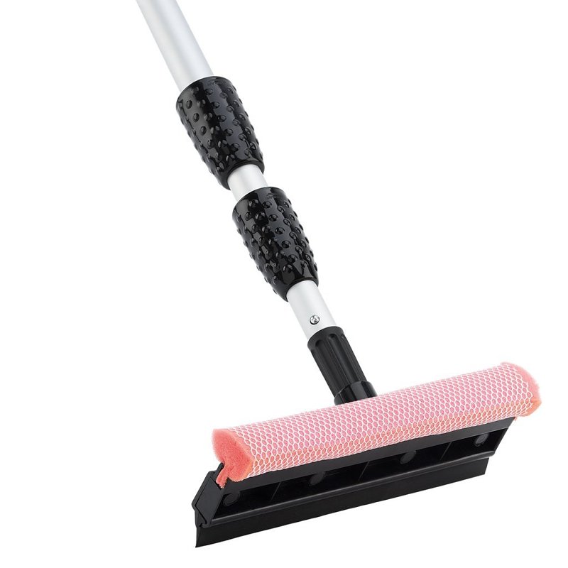 Libman 5069 Window Washer, 10 in W Head, Rubber Head, Black Head, 90 in L, Black