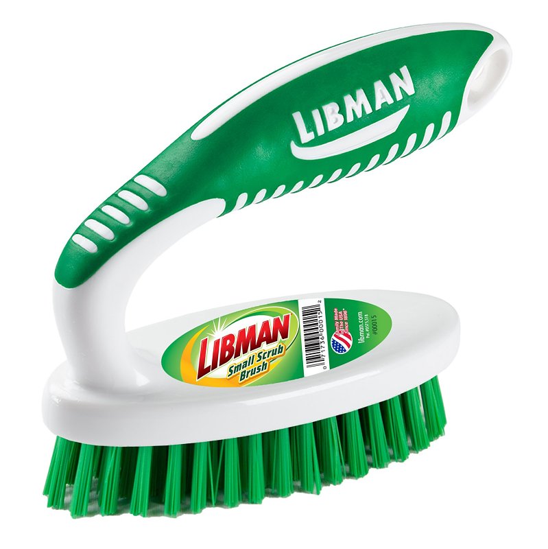 Libman 5059 Small Scrub Brush, 3/4 in L Trim, PET, 4-1/4 in W Brush, 5-1/4 in OAL, Green