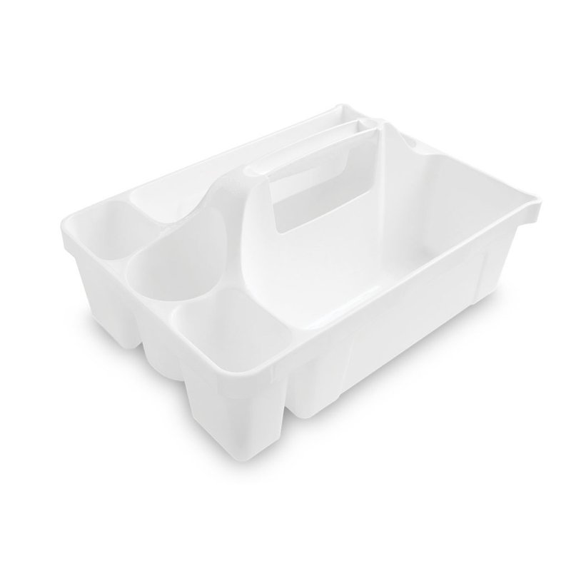 Libman 1232 Deluxe Cleaning Caddy, 30 lb, 5-Compartment, Polypropylene, White