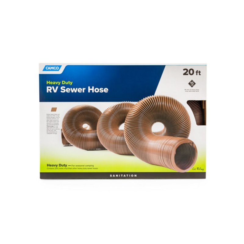 Camco USA 39637 Heavy-Duty Sewer Hose, 20 ft L, Steel