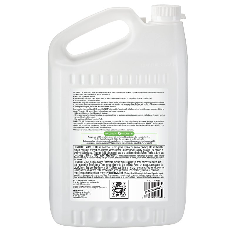 Solvable 53-314V Paint Cleaner and Thinner, Liquid, Clear, 3.78 L
