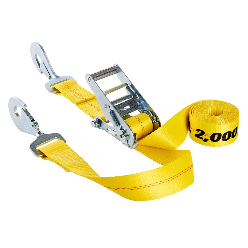 Keeper 04110 Tie-Down, 2 in W, 10 ft L, Hi-Test Webbing, Yellow, 2000 lb, Twisted Snap Hook End Fitting