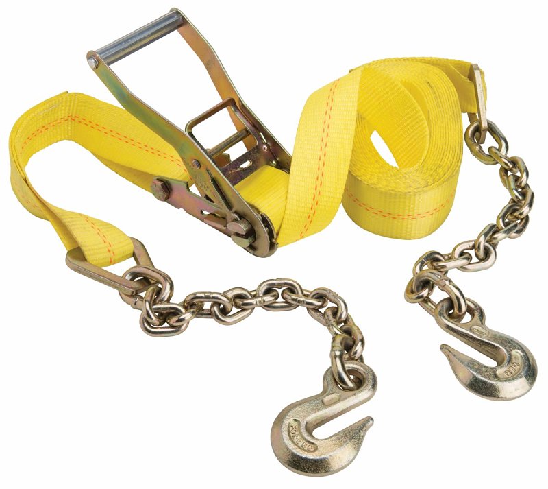 Keeper 04650 Tie-Down Strap, 2 in W, 27 ft L, Yellow, 3333 lb Working Load, Grab Hook End