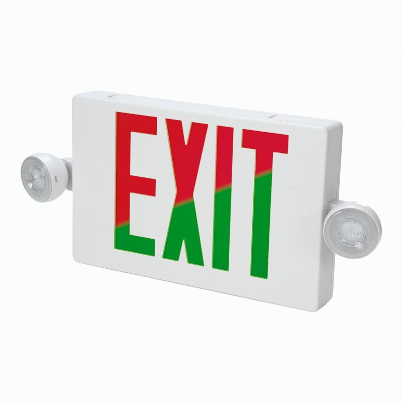 Sure-Lites APC7RG Exit Light, 16-9/16 in OAW, 8-1/4 in OAH, 120/277 V, 4.04 W, LED Lamp, Thermoplastic Fixture, White