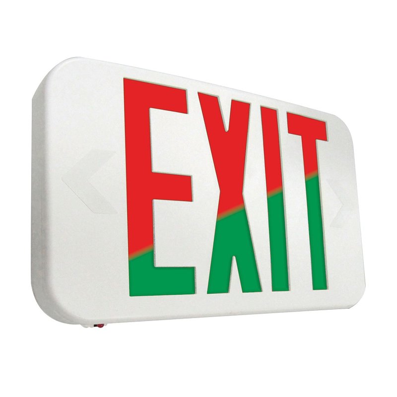 Sure-Lites APX7RG Exit Light, 11-5/8 in OAW, 7-3/16 in OAH, 120/277 V, 3.12 W, LED Lamp, Thermoplastic Fixture, White