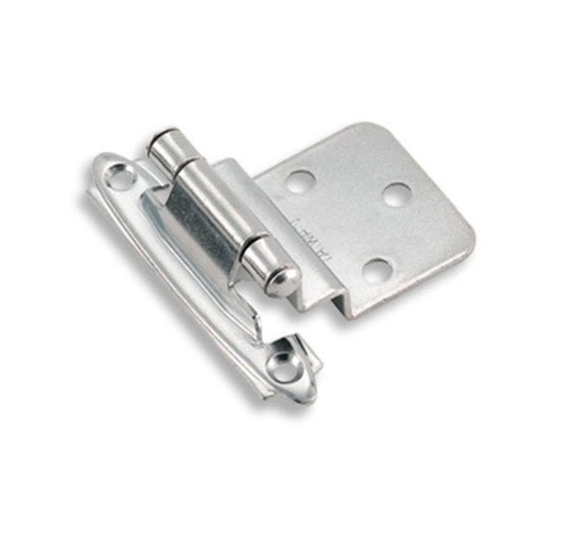 Amerock BPR342826 Hinge, 3/8 in Inset, Polished Chrome, 2-3/4 in L x 2-3/16 in W, Inset, Self-Closing Hinge