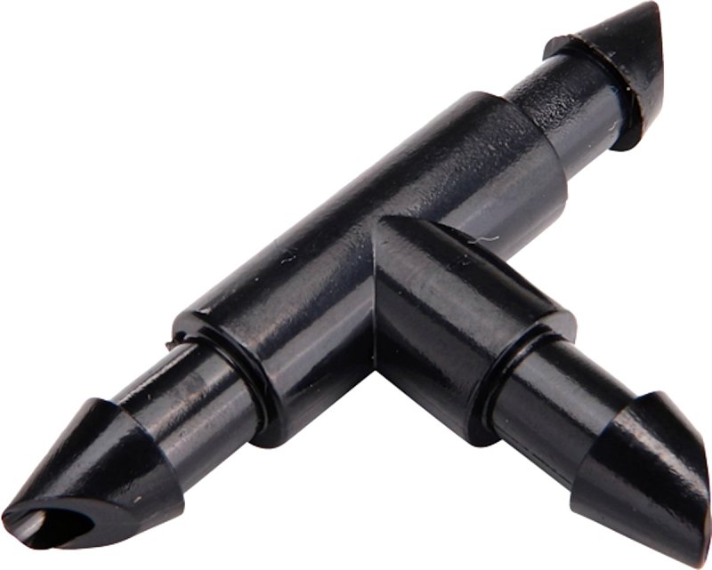 Raindrip 307010B Tee, 1/4 in Connection, Barb, Polypropylene, Black