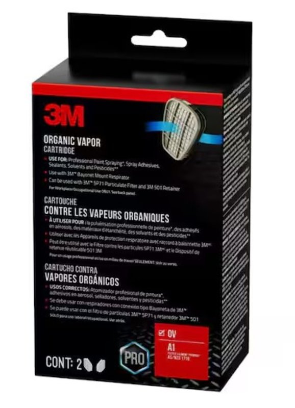 3M 6001P1-DC Organic Vapor Cartridge, Bayonet