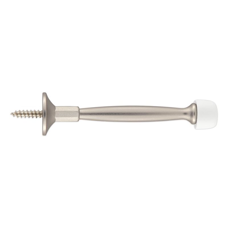National Hardware 236 Series N830-550 Rigid Door Stop, 4 in Projection, Zinc, Satin Nickel