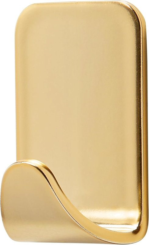 Command 17032BR-4ES Small-Size Decorative Hook, 3/4 in W, Metal/Plastic, Brass, 0.5 lb