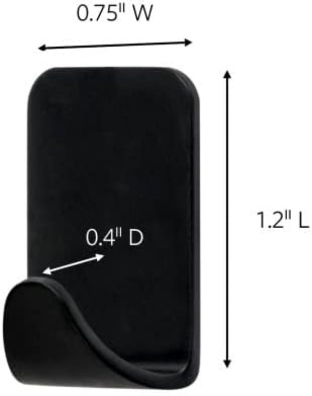 Command 17032MB-4ES Hook, 0.5 lb, 4-Hook, Black, Matte