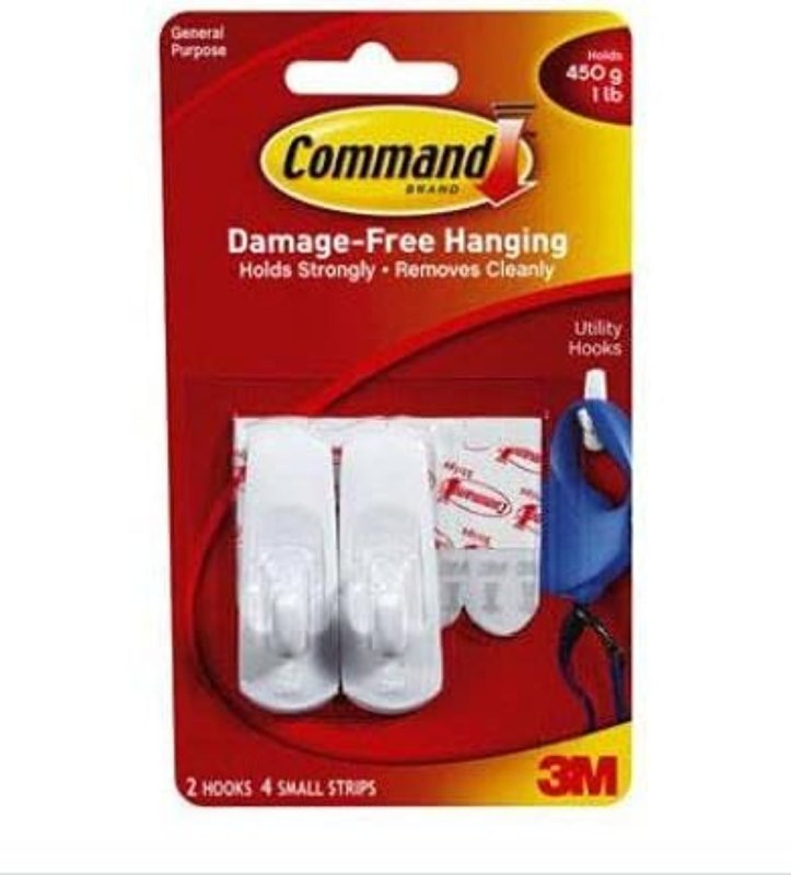 Command 17002-ES Wall Hook, 450 g, 2-Hook, White