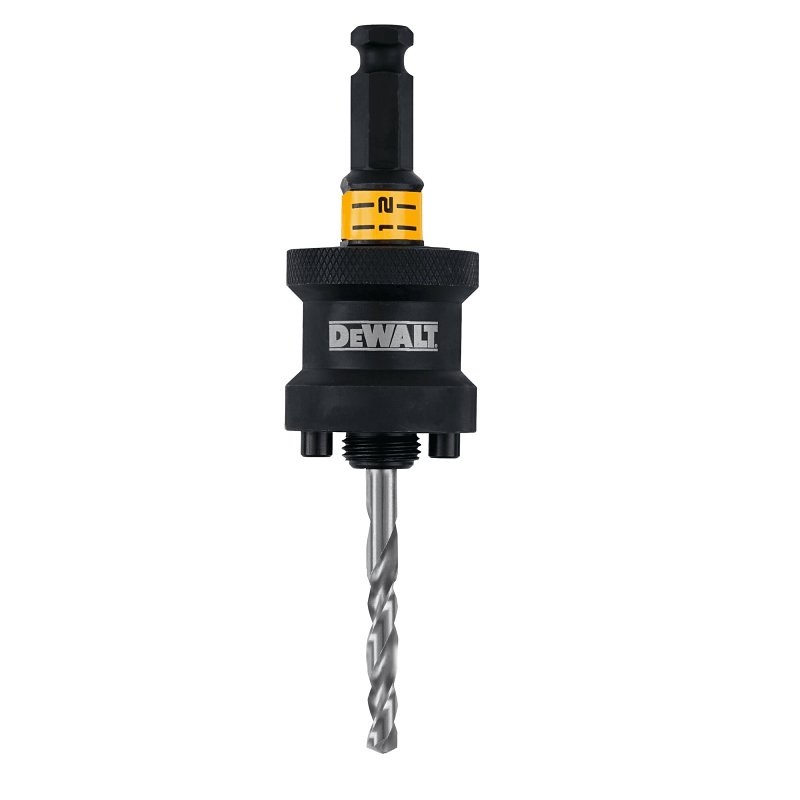 DEWALT Rapid-Load DAH9912PBM Hole Saw Arbor, 1/2 in Shank, 1-1/4 to 6 in Dia Bit, Hex Shank