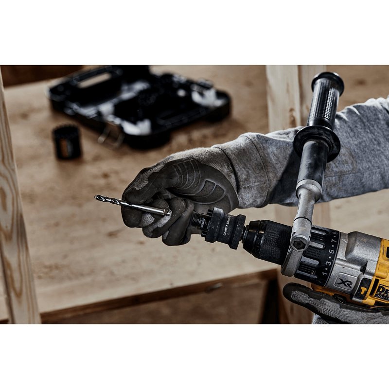 DEWALT Rapid-Load DAH9912PBM Hole Saw Arbor, 1/2 in Shank, 1-1/4 to 6 in Dia Bit, Hex Shank