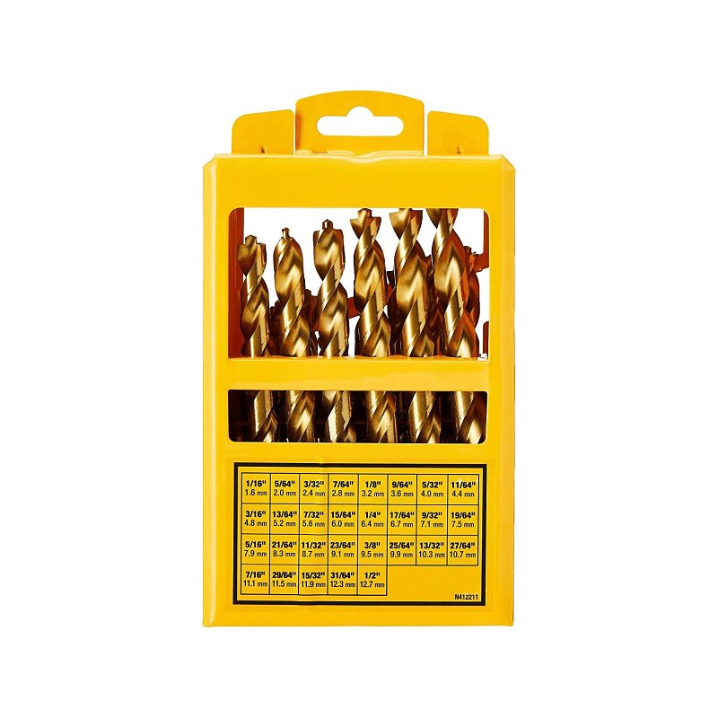 DEWALT DW1369 Drill Bit Set, 29-Piece, HSS, Titanium