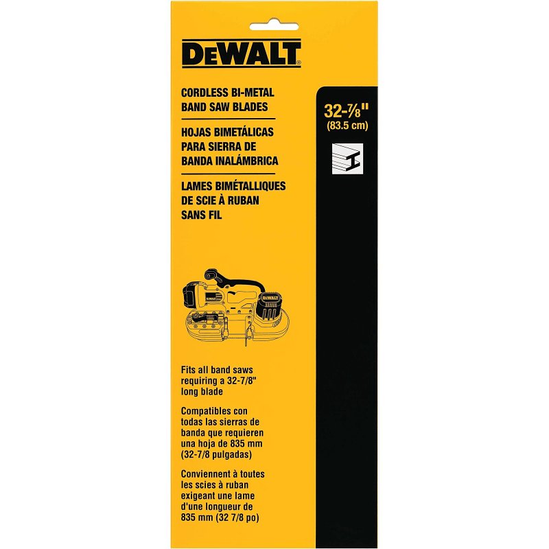 DEWALT DW3983C Band Saw Blade, 1/2 in W, 32-7/8 in L, 18 TPI, HSS Cutting Edge