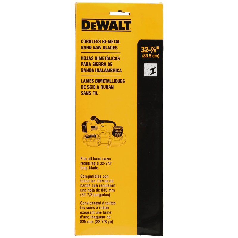 DEWALT DW3984C Band Saw Blade, 1/2 in W, 32-7/8 in L, 24 TPI, HSS Cutting Edge, Bi-Metal