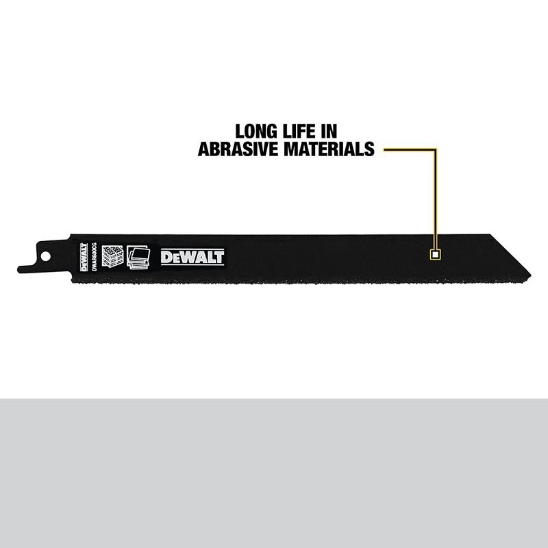 DEWALT DW4843 Series Reciprocating Saw Blade, 3/4 in W, 8 in L, 14 TPI, 5/PK