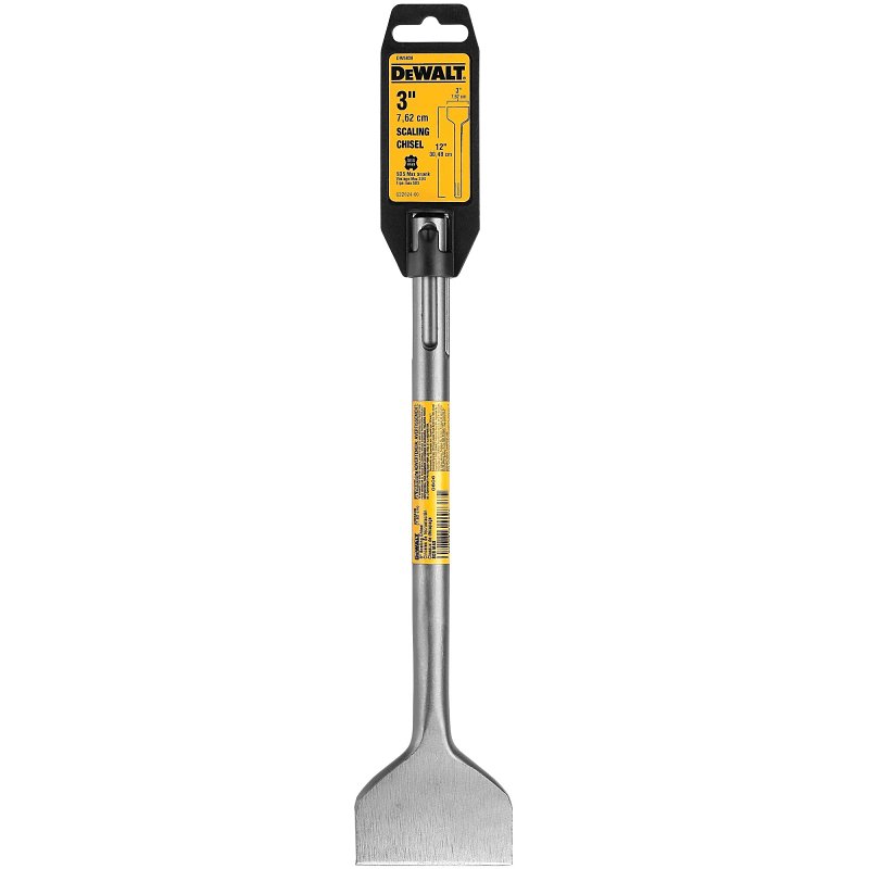 DEWALT DW5838B10 Scaling Chisel Bit, 3 in W Tip, SDS Max Shank, Steel, 12 in OAL