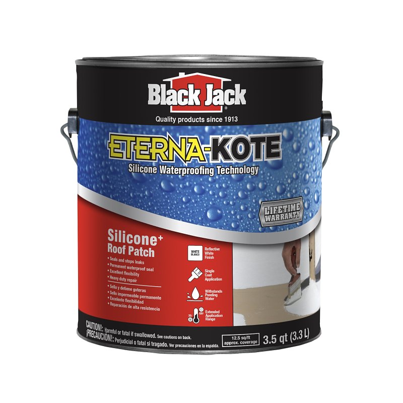 Black Jack Eterna-Kote 5586-1-20 Silicone Roof Patch, White, Liquid, 1 gal