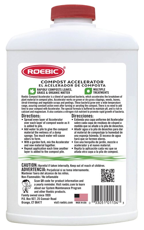 Roebic CA-2.5-12 Compost Accelerator, Solid, White, 2.5 lb, Bottle