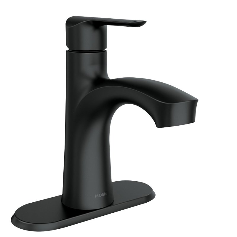Moen Findlay Series 84516BL Bathroom Faucet, 1.2 gpm, 1-Handle, Brass/Metal/Plastic, Matte, 4 in Faucet Centers