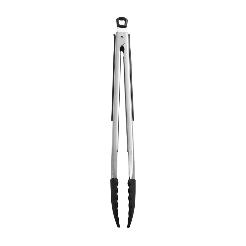 Farberware 5216358 Kitchen Tongs, Silicone/Stainless Steel, Black/Silver, Dishwasher Safe: Yes