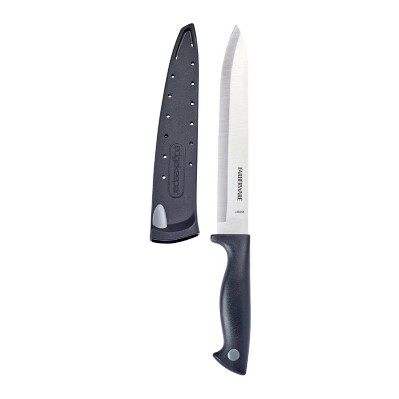 Farberware 5301747 Slicer Knife, 8 in L Blade, Stainless Steel Blade, Polypropylene Handle, Black Handle, Plain Blade