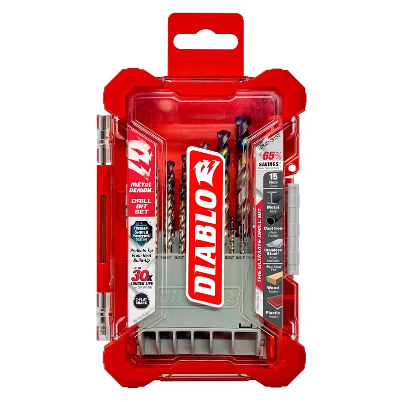 Diablo Metal Demon DMD-S15T Drill Bit Set, 15-Piece, Stainless Steel