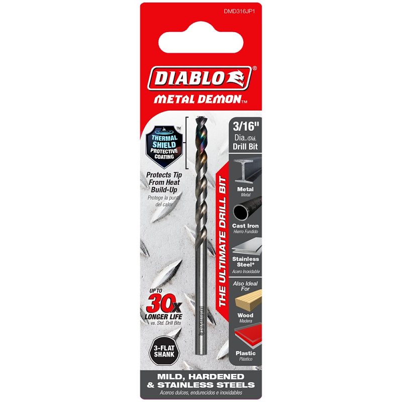 DRILL BIT FOR METAL 3/16X3.4IN