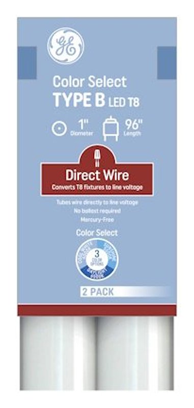 GE 93130865 LED Bulb, Color Changing, T8 Lamp, Single Pin Lamp Base, Frosted, Cool White/Daylight/Sunshine