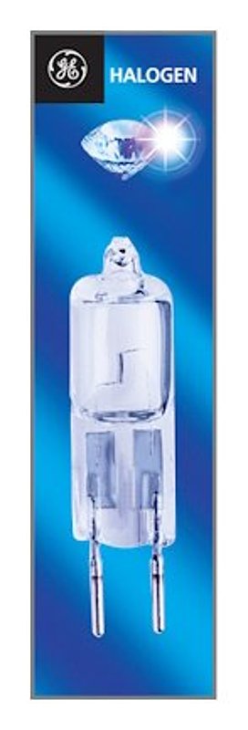 GE 34708 Single Ended Halogen Bulb, 35 W, GY6.35 Lamp Base, T3 Lamp, 550 Lumens, 2950 K Color Temp