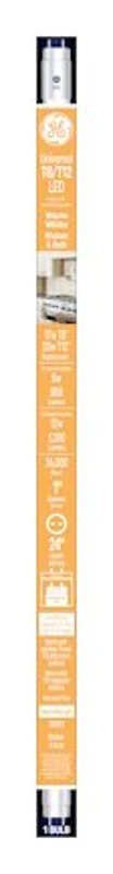 GE Industrial Solutions 37163 LED Bulb, Linear, T8 Lamp, G13 Lamp Base, Frosted, White Light, 3000 K Color Temp
