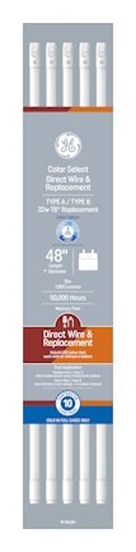 GE 93130868 Light Bulb, T8 Lamp, 32 W Equivalent, G13 2-Pin Medium Lamp Base, Dimmable, Frost, Cool White