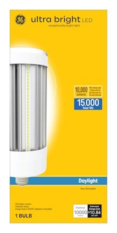 GE 93130944 LED Light Bulb, Ultra-Bright, Corncob Lamp, 750 W Equivalent, E26 Medium Lamp Base, Non-Dimmable, Daylight