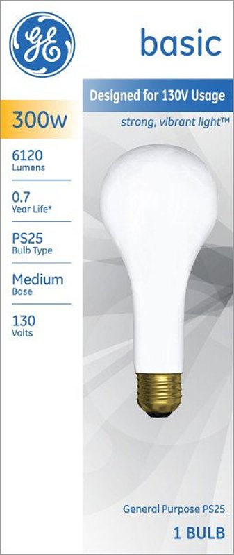 INCAN BULB GP PS25 WRMWHT 300W