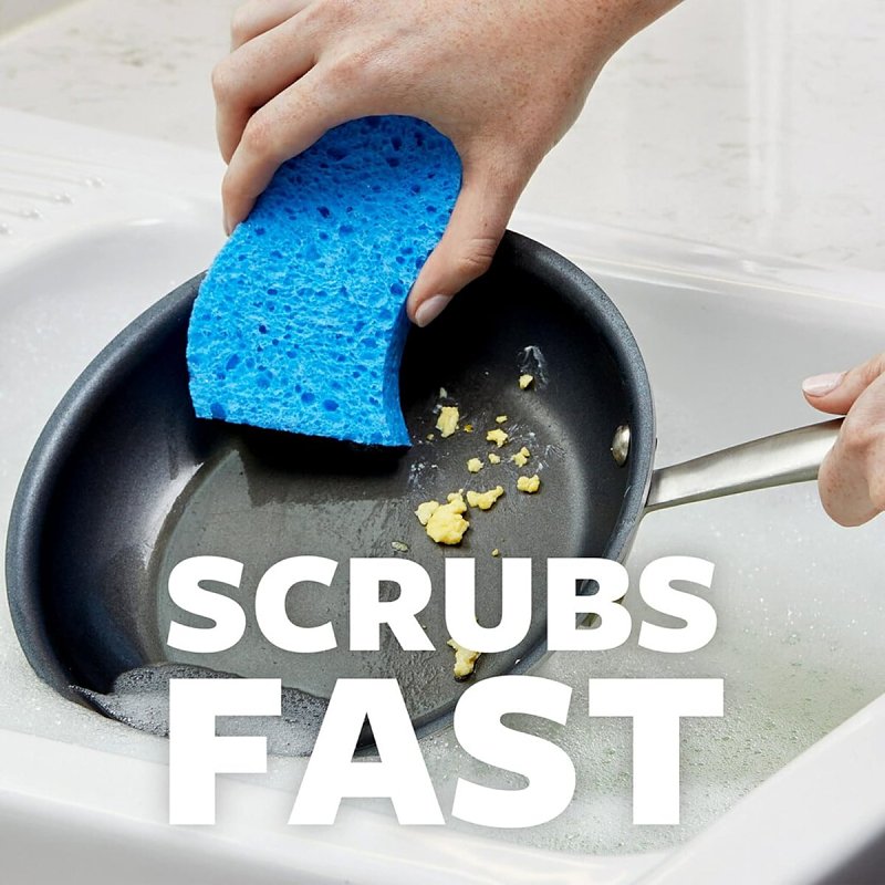 Scotch-Brite 076308-91053 Scrub Dots Non-Scratch Sponge, 2.6 in L, 4.4 in W, 0.6 in Thick