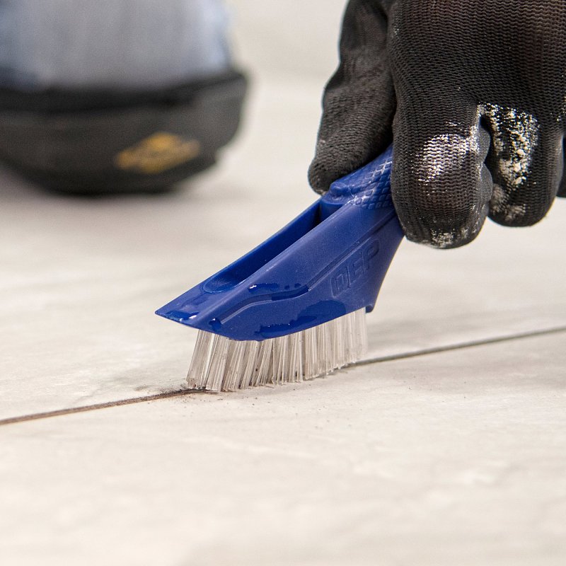 QEP 20842 Grout and Tile Brush, 3/4 in L Trim, Nylon Bristle, Blue Handle