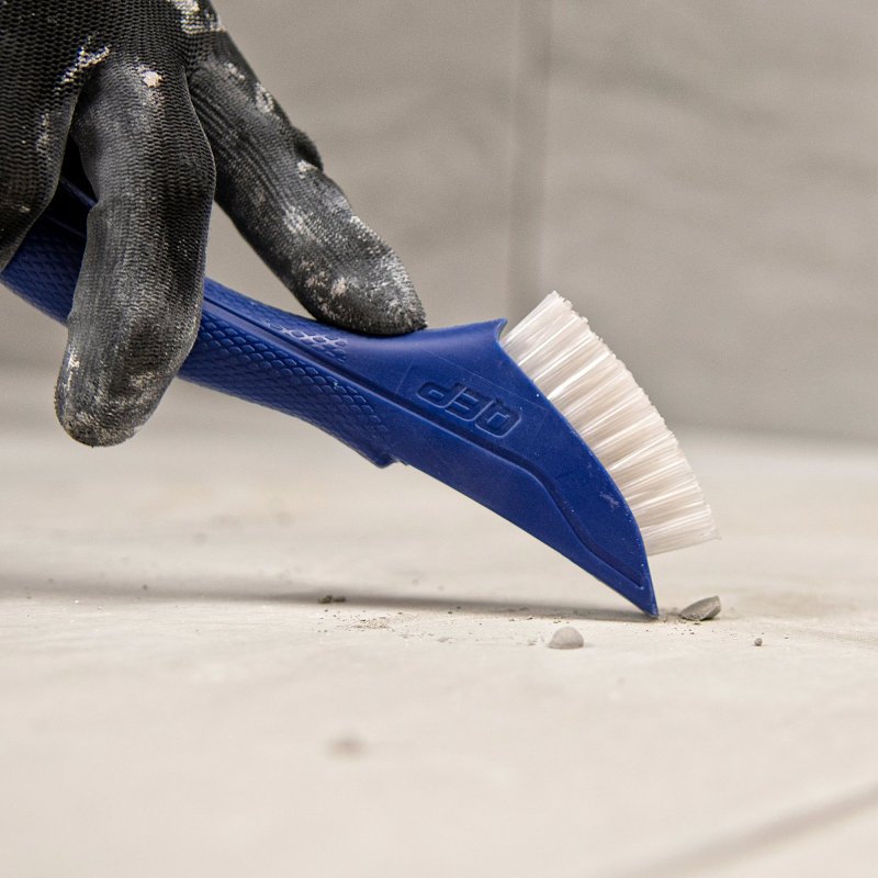 QEP 20842 Grout and Tile Brush, 3/4 in L Trim, Nylon Bristle, Blue Handle