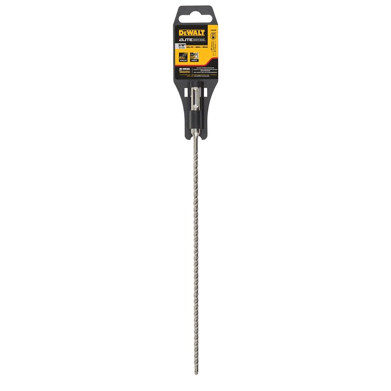 DEWALT Elite Series DW5506 Hammer Drill Bit, 3/16 in Dia, 12 in OAL, 4-Flute, 25/64 in Dia Shank, SDS Plus Shank