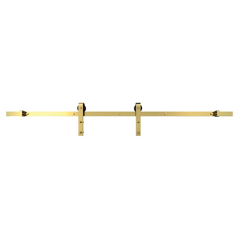 Renin SB78RR-BG Barn Door Hardware Kit, 78-3/4 in L Track, Steel, Brushed, For: 36 in Doors
